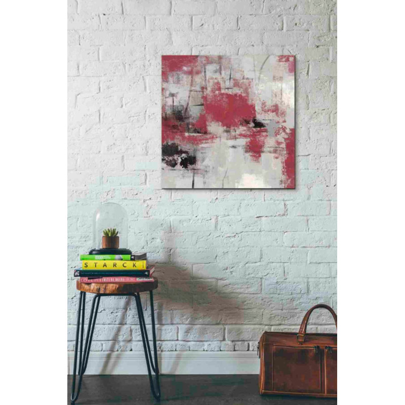 «Stone Gardens III Red» par Silvia Vassileva, art mural sur toile, H 26 po x l 26 po x P 1,75 po