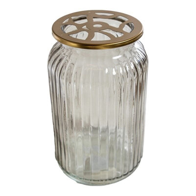  Ensemble de 6 grands contenants en verre et en métal gris avec couvercle Frog