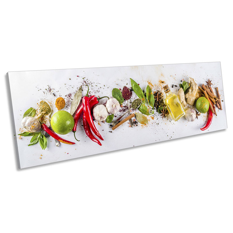 Food Ingredients Kitchen - Wrapped Canvas Panoramic Print, 30.48cm H x 91.44cm W x 2cm D
