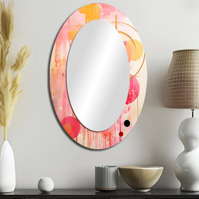 Miroir mural rose et rose