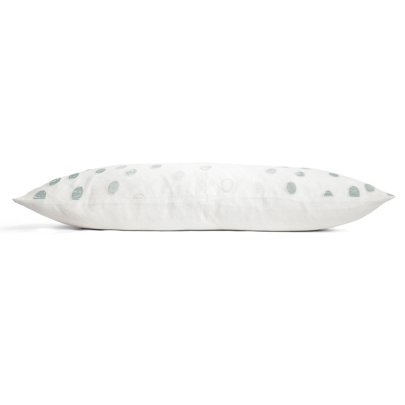 Ovals Polka Dots Throw Pillow, Sage/White, 16" H x 36" W