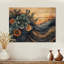 Fleurs en bois succulentes en bois dans la rivière I - Décoration murale en bois succulent - sur bois de pin naturel-2016877091