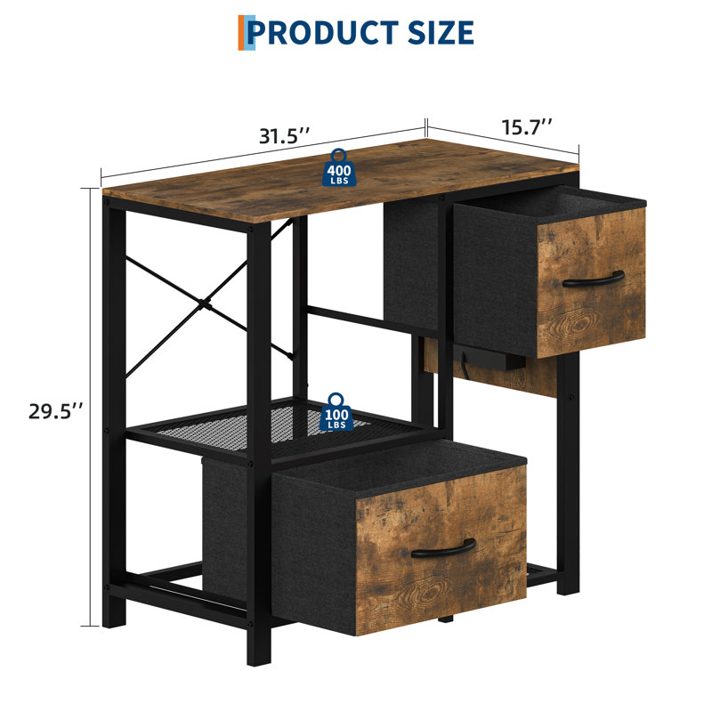 Support d'aquarium moderne robuste à 4 niveaux avec métal et bois, prises de courant, tiroirs, rangement ouvert, tablette robuste pour aquariums de 20 à 37 gallons