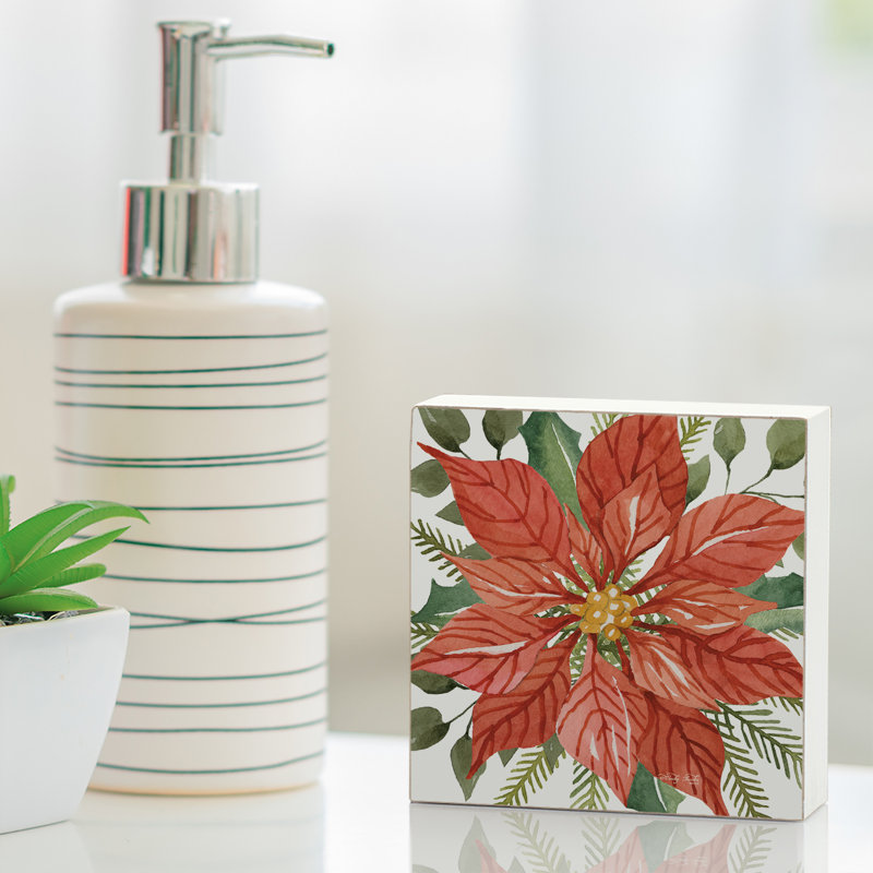 Plaque en bois massif autoportante The Poinsettia Holiday Aisle®