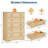 Dresser for Bedroom, Tall Dresser for Closet with Decorative Drawer Front Boho Large Clothes Storage Cabinet-385609168