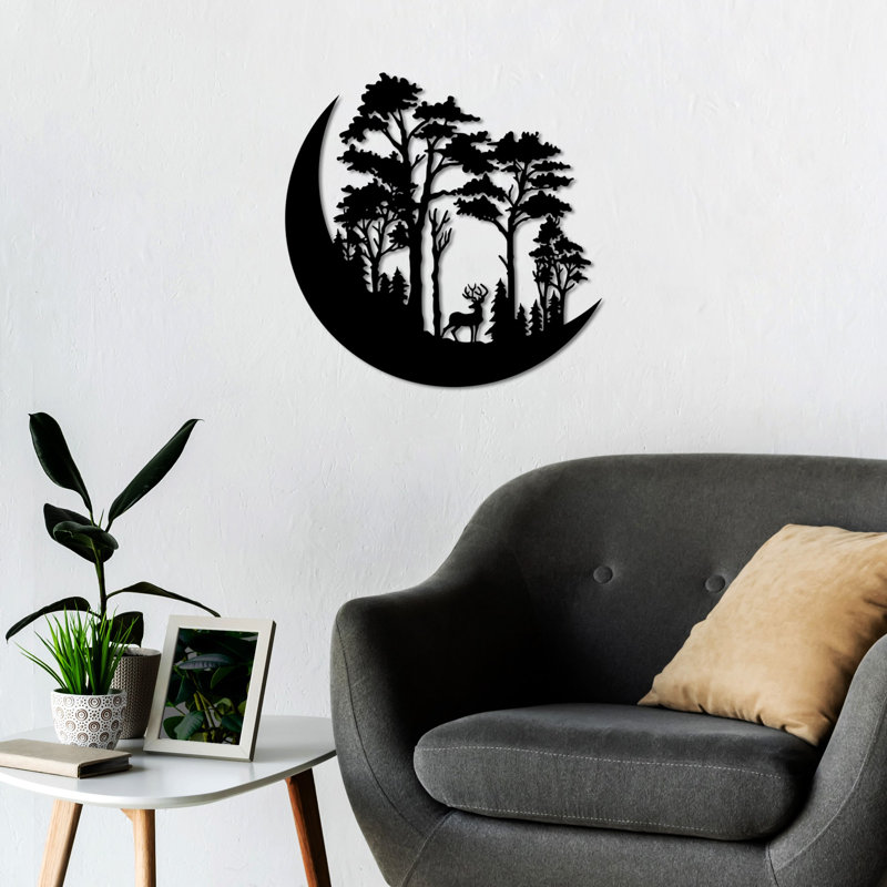 Élégant accessoire mural décoratif en métal, finition noire, 27,6 po x 27,6 po | Fabrication 100% métal, épaisseur: 0,06 po | Conception murale facile, parfaite pour la décoration intérieure et l'esthétique moderne, durable et légère (4,7 lb)