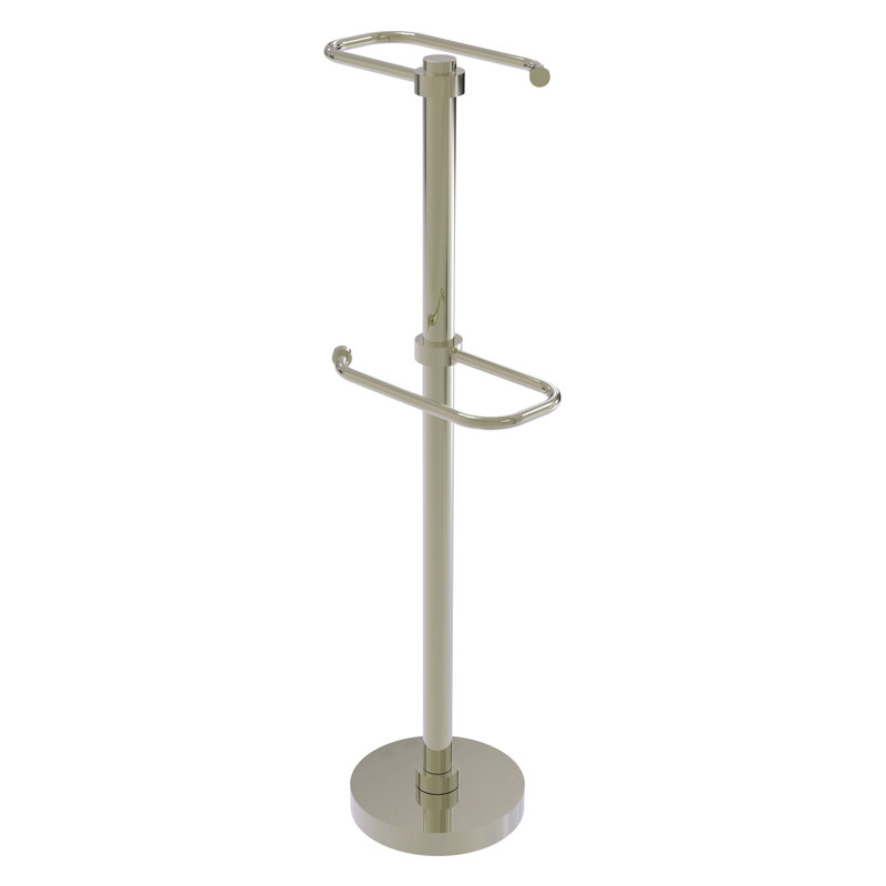 Porte-papier hygiénique sur pied 2 rouleaux, Nickel poli