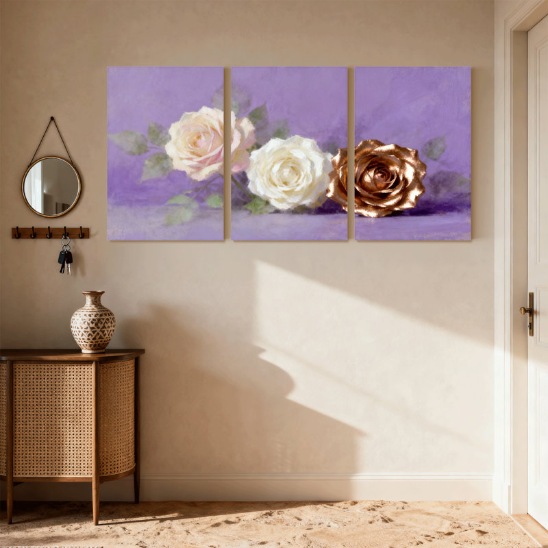 Ensemble de 3 reproductions d'art sur toile, H 24 po x l 48 po