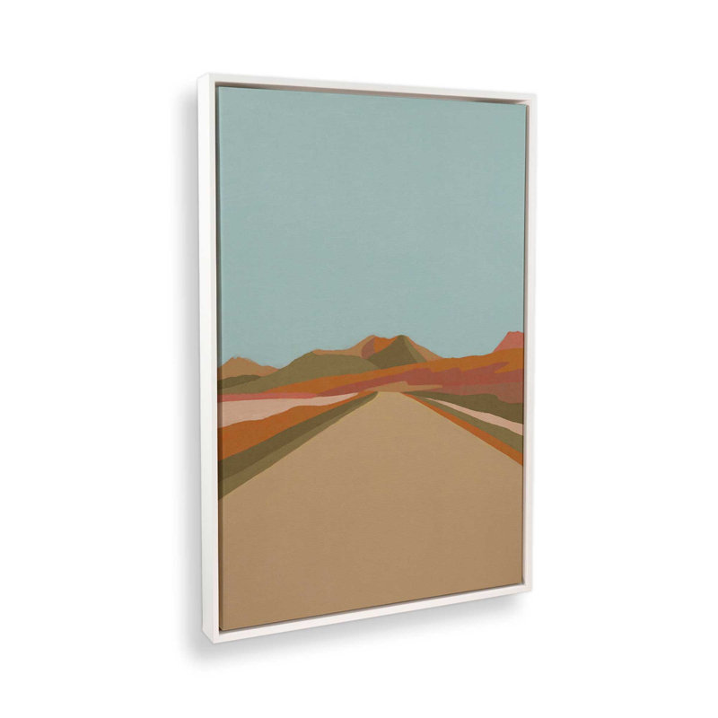 «On the route 2» par Garima Dhawan, reproduction de peinture acrylique, H 40 po x l 30 po, Cadre flottant, Blanc