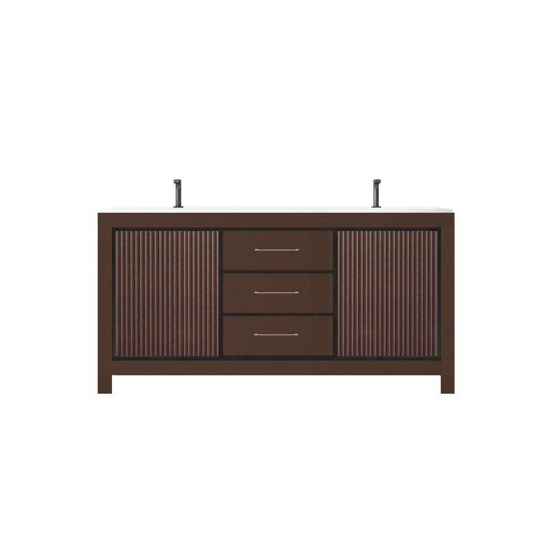 Ensemble de meuble-lavabo double 59 po Jocelynmarie, Café