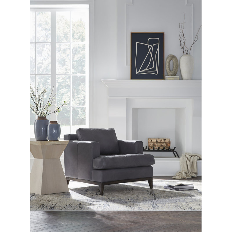 Luna Armchair, Midnight Genuine Leather