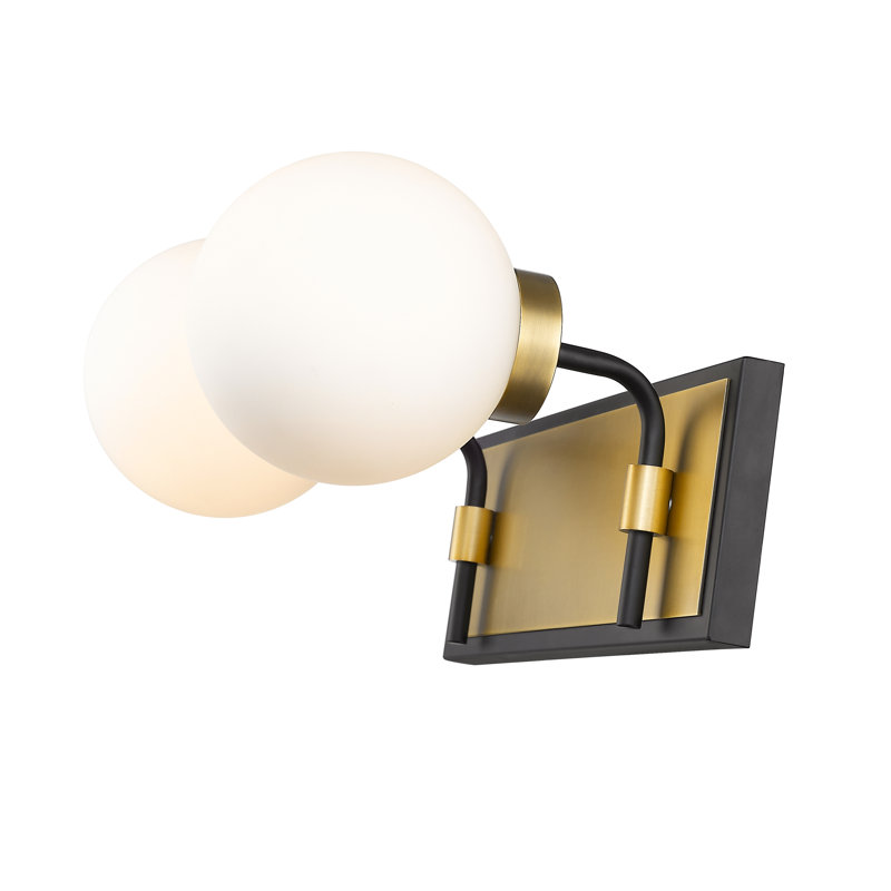 Bowenville 2 - Light Dimmable Vanity Light, Olde Brass, Opal