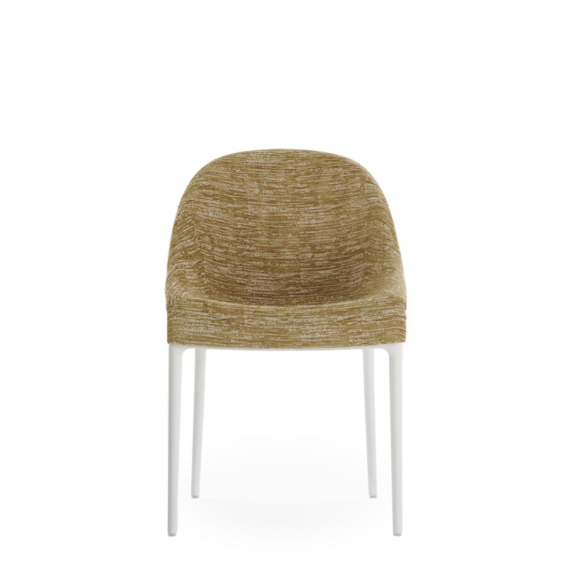 Eleganza Upholstered Dining Chair, White, Mustard