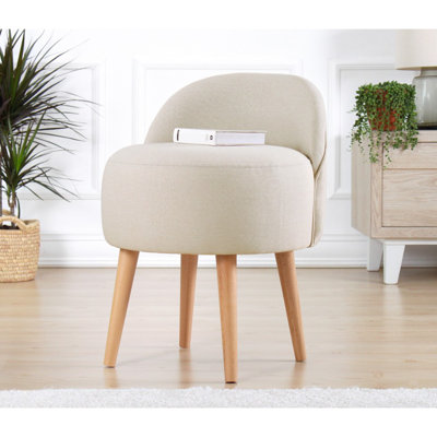Cotton 48cm Wide Solid Colour Footstool Ottoman
