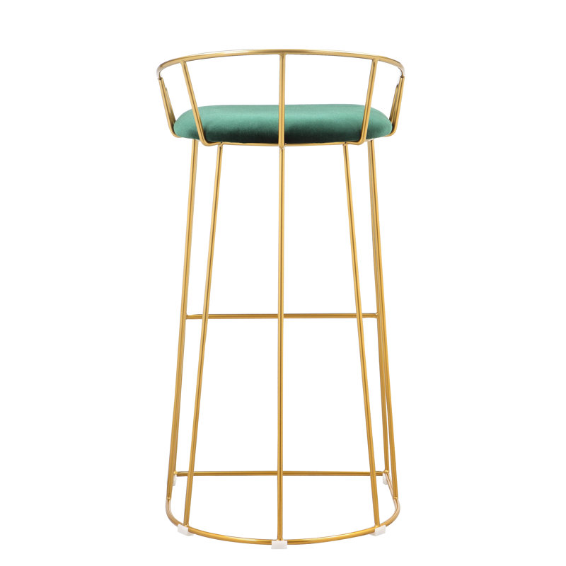 Tabouret de bar et de comptoir Jillian, Tabouret de bar (siège d’une hauteur de 30,5 po), Velours vert