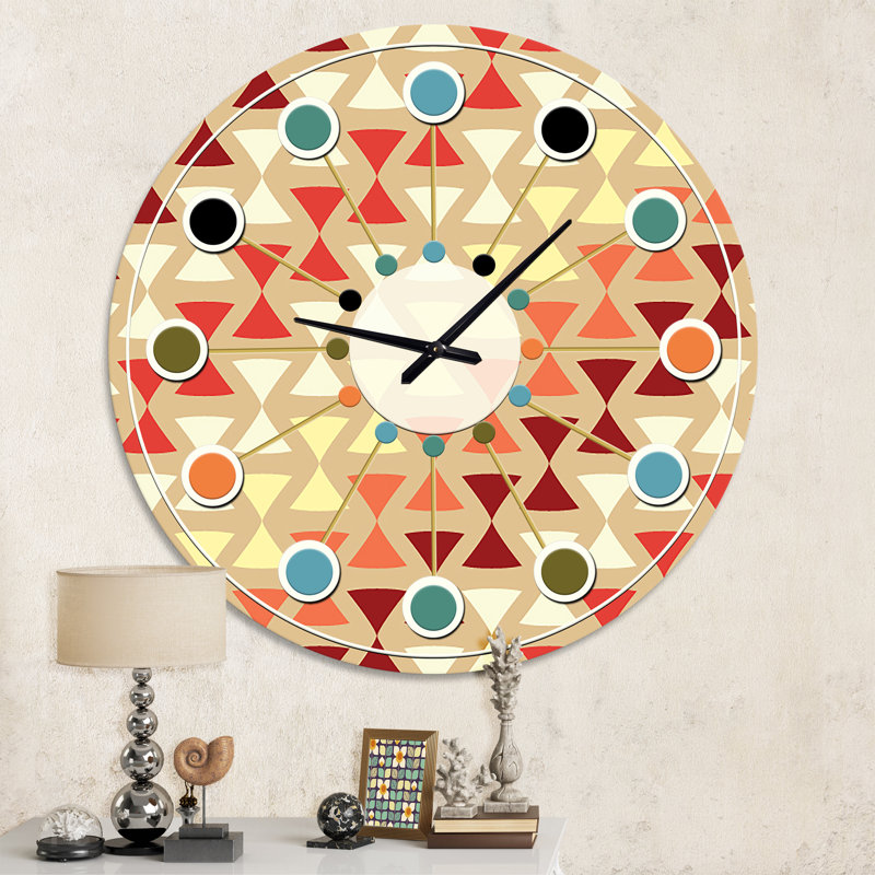 Triangulaire rétro Design - horloge murale moderne Mid-Century, Moyenne