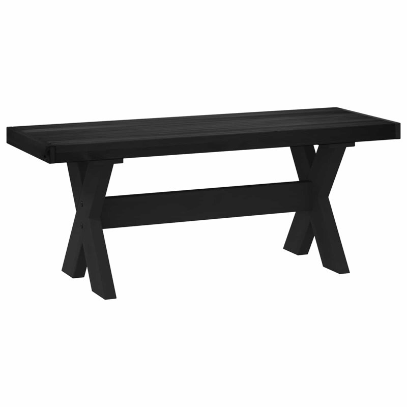 Solid Wood Bench, Black