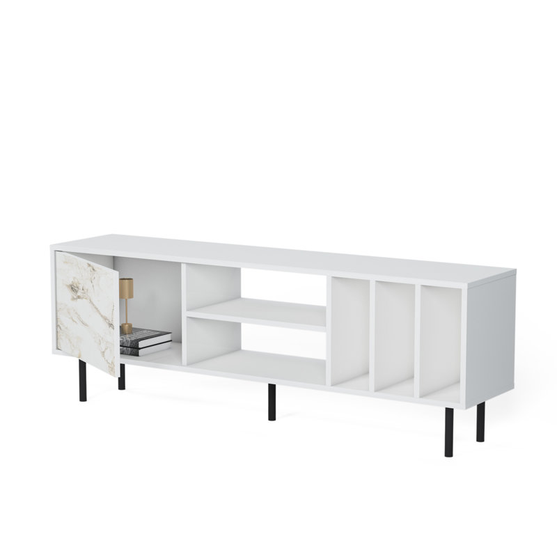 Meuble télé pour téléviseur de 75 po ou moins Broxton, Blanc