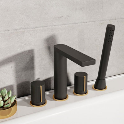 Perri 2 Handle Deck Bath Shower Mixer Bath Filler with Diverter