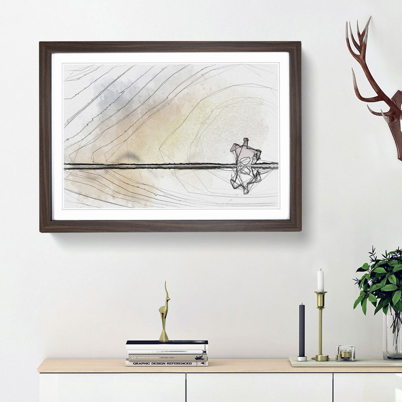 Horse Riding in the Sunlight in Abstract - Picture Frame Graphic Art Print, 36cm H x 48cm W x 2cm D, Walnut Framed