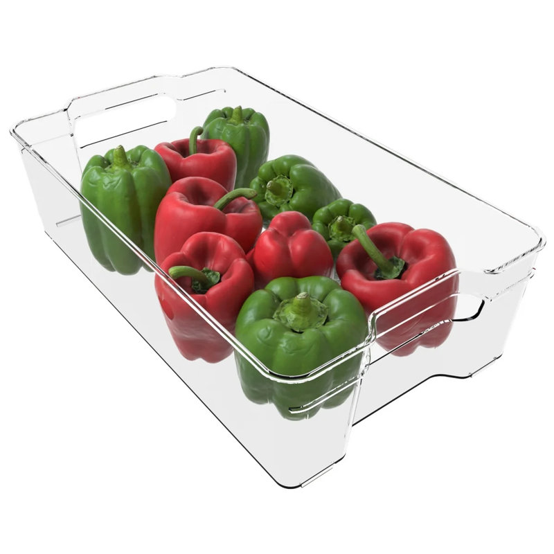Bacs de rangement transparents pour congélateur, ensemble de 4, bacs de réfrigérateur empilables