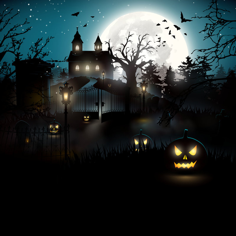 Scary Graveyard And Church by Kaktus2536 - Wrapped Canvas Print, 51cm H x 51cm W x 3.8cm D