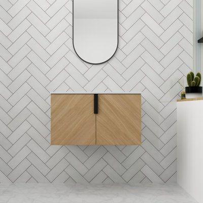 Base de meuble-lavabo flottant de 30 po avec porte à fermeture en douceur
