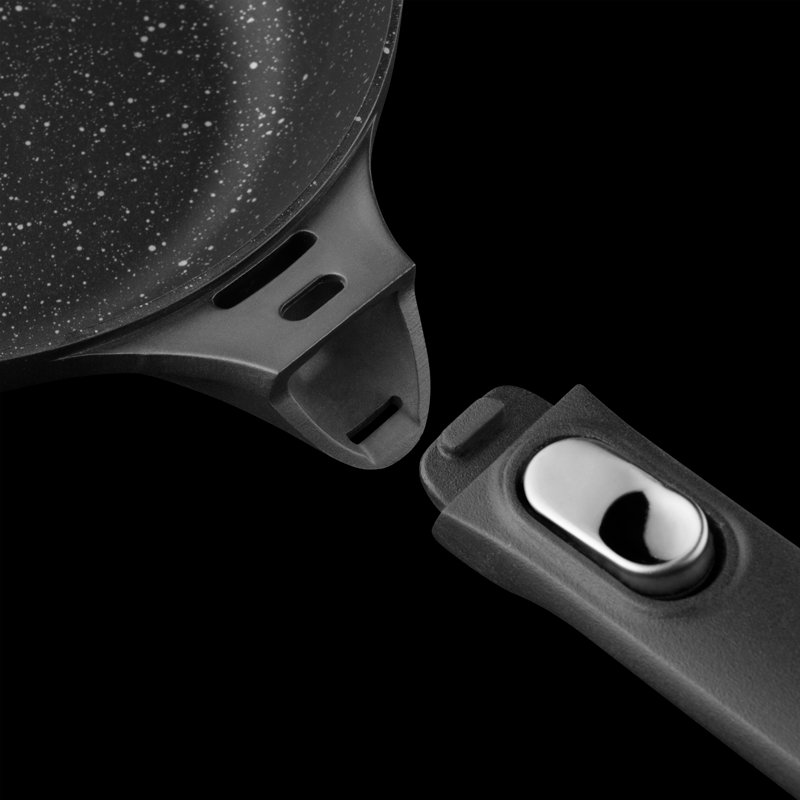11" Black Non-Stick Cast Aluminum Grill Pan with Detachable Handle