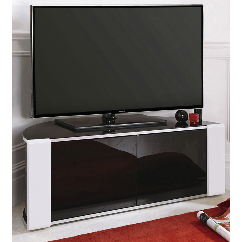 Irwin TV Stand for TVs up to 32", Gloss Black/White