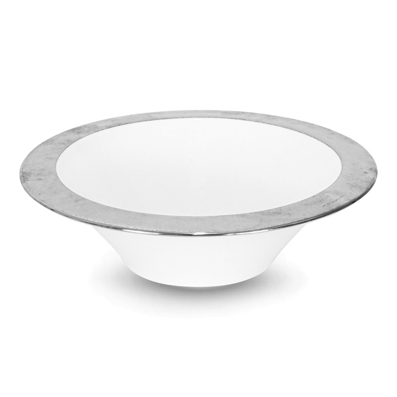Bols à dessert Glory 5,5 po, Blanc; argent