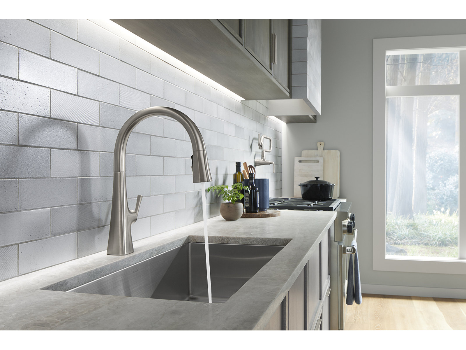 Graze Pull-Down Faucet with Accessories, Polished Nickel