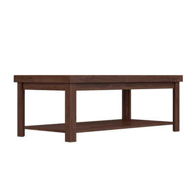 Freestanding Rectangular Coffee Table, 48", Whiskey Finish, Knotty Alder Rustic Transitional Color,