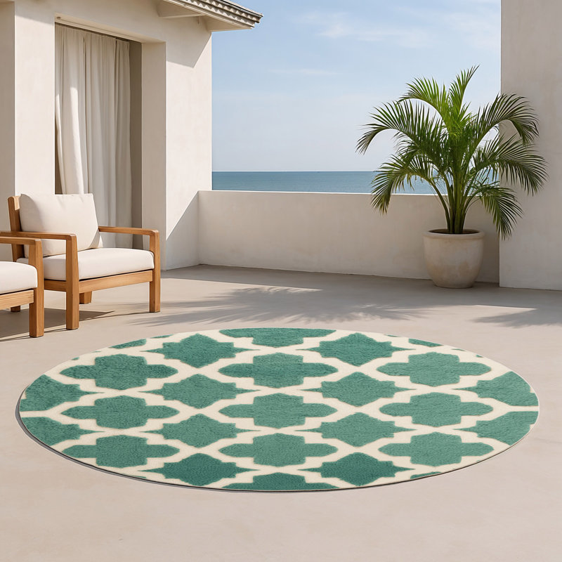 Tapis vert intérieur et extérieur Trellis, Rond 5 pi