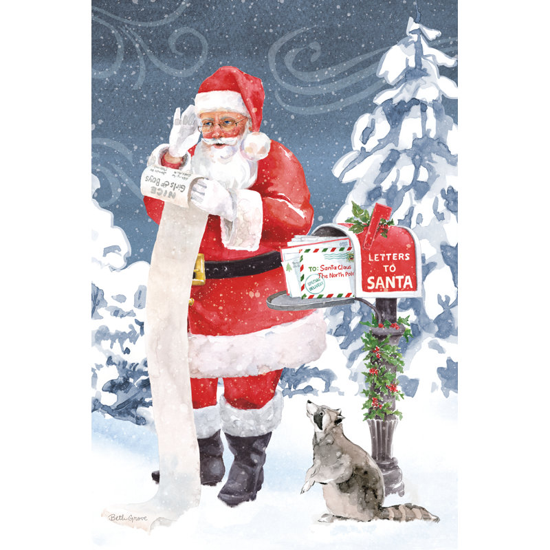 Santas List III by Beth Grove - Wrapped Canvas Painting, 46cm H x 30cm W