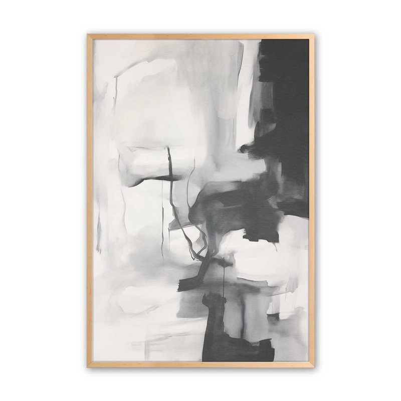 Impression monochrome Whisper II, Érable brut encadré, H 15 po x l 12 po