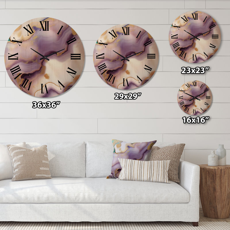 Horloge murale en bois massif Andrejs, Grand