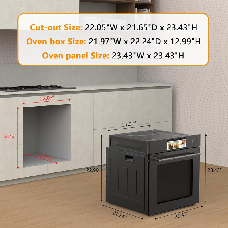 24" Built-In Electric Ovens, 3000W 2.5 cu.ft.