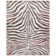 Rayna Zebra Modern Animal Print Brown Cream Washable Flat Pile Indoor Area Rug