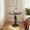 Table de bout avec barre à manivelle en fer Vintage