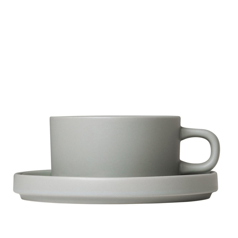 Pilar Teacup & Saucer, Mirage Gray