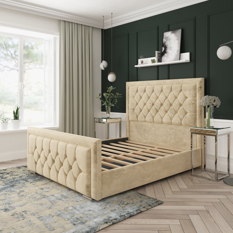 Upholstered Bed, Cream, Kingsize (5')