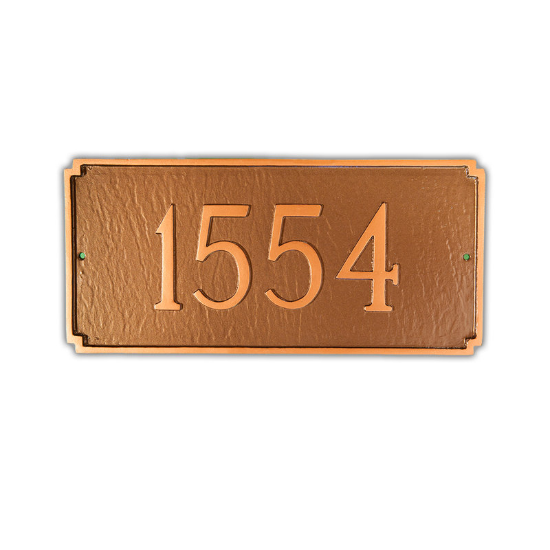 Petite plaque d'adresse sur 1 ligne, Sable / doré
