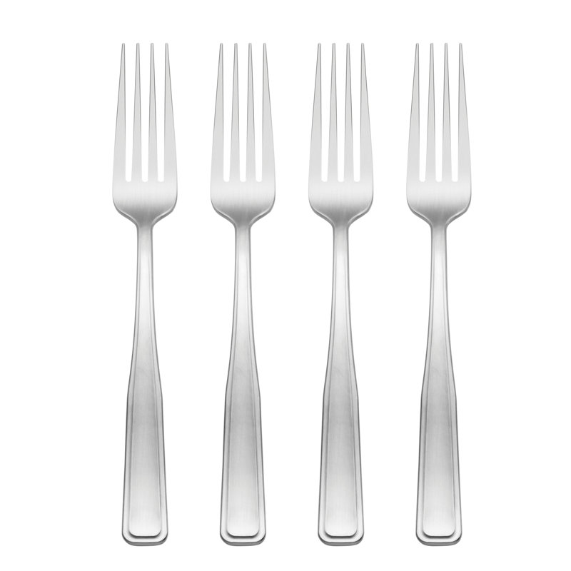 Oneida Reid Satin Dinner Forks, Set of 4