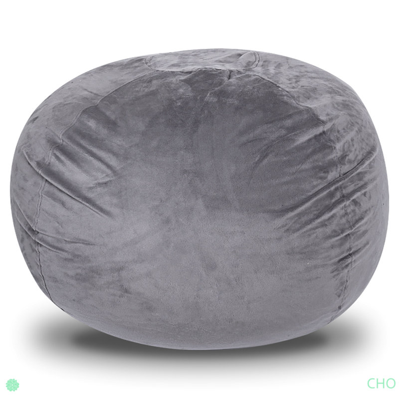 Fauteuil poire Minky, Velours gris velours