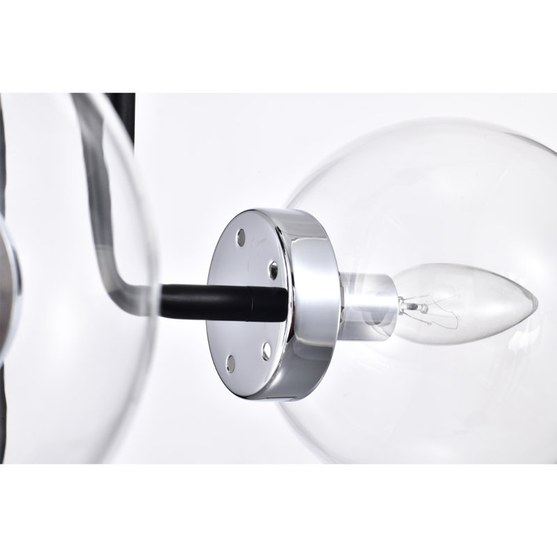 Lustre de style moderne-contemporain de 47 po Conchur noir mat, Argent / noir