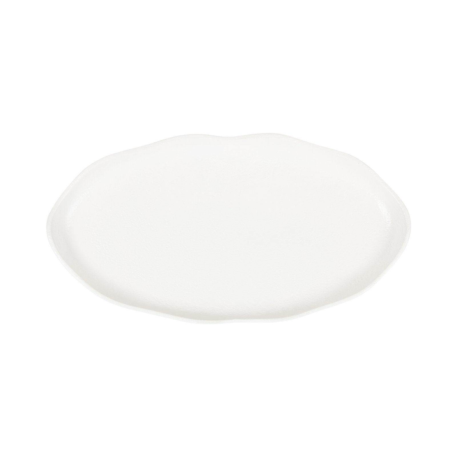 Metal Decorative Tray, White