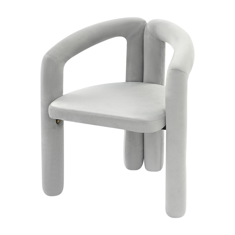 Fauteuil de maquillage moderne avec coussin et dossier moelleux, Gris