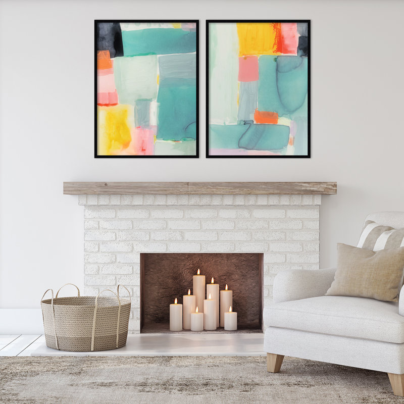 United Colors par Amy Lighthall - Ensemble de 2 reproductions de cadres photo simples, Noir, H 41 po x l 65 po x P 1 po