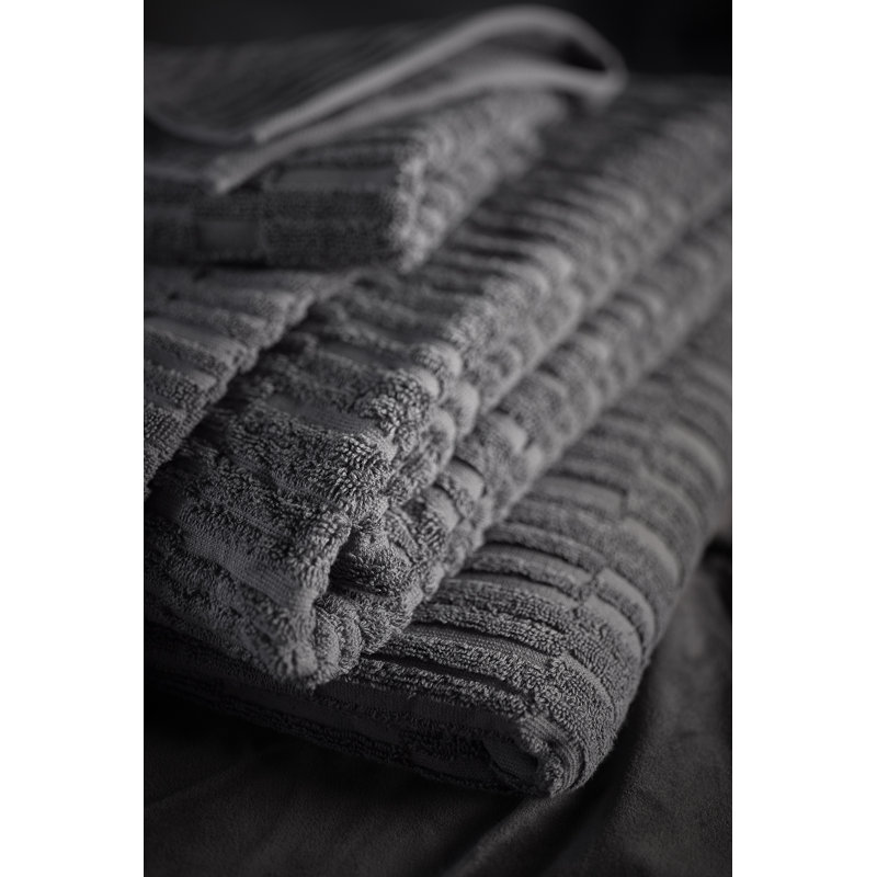 Bath Linens Bath Sheet with Tatami Weave, Thunder Gray