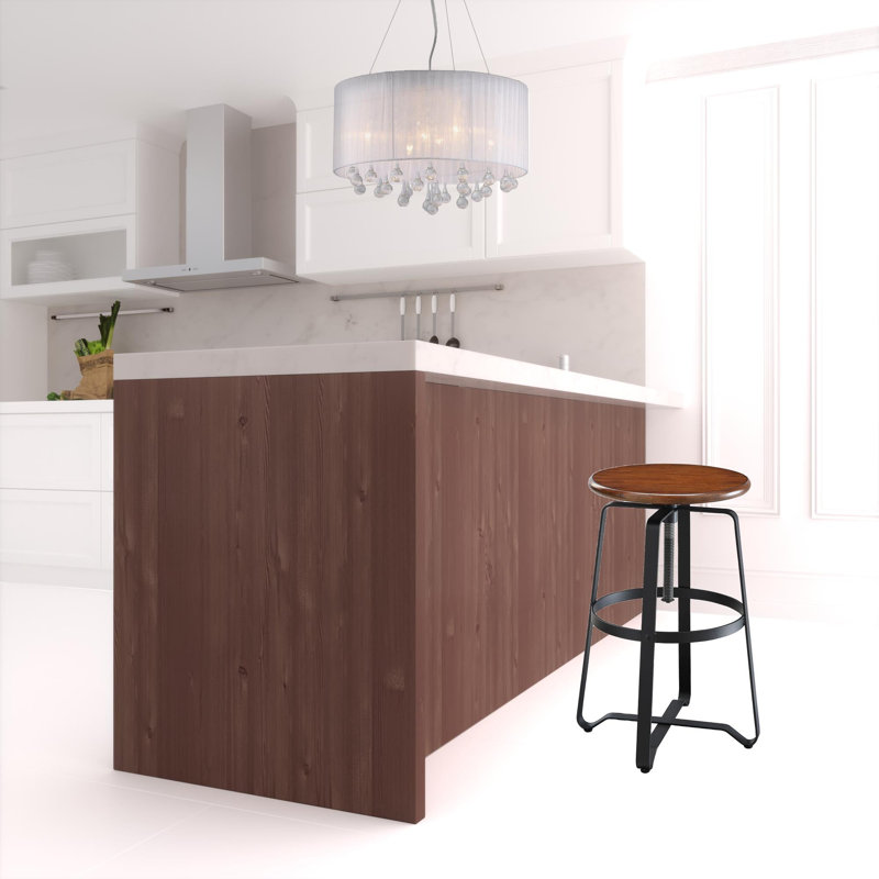 Tabouret de bar réglable moderne brun de 24 po avec siège pivotant